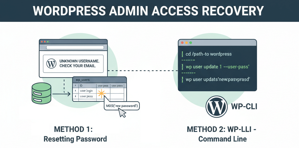 Recover Lost Admin Access: Reset Passwords via phpMyAdmin or WP-CLI