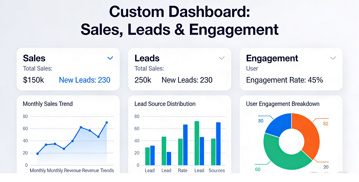 Setting Up a Custom Dashboard That Shows Sales, Leads and Engagement
