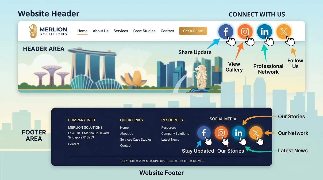 Where to Place Social Media Icons for Maximum Clicks